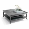 Tavolino da salotto in legno laccato argento, L130xP130 cm, Berit
