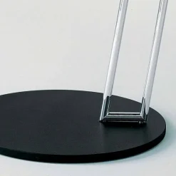 Tavolino da Salotto in Mdf Laccato Nero e Acciaio Made in Italy - Sestante
