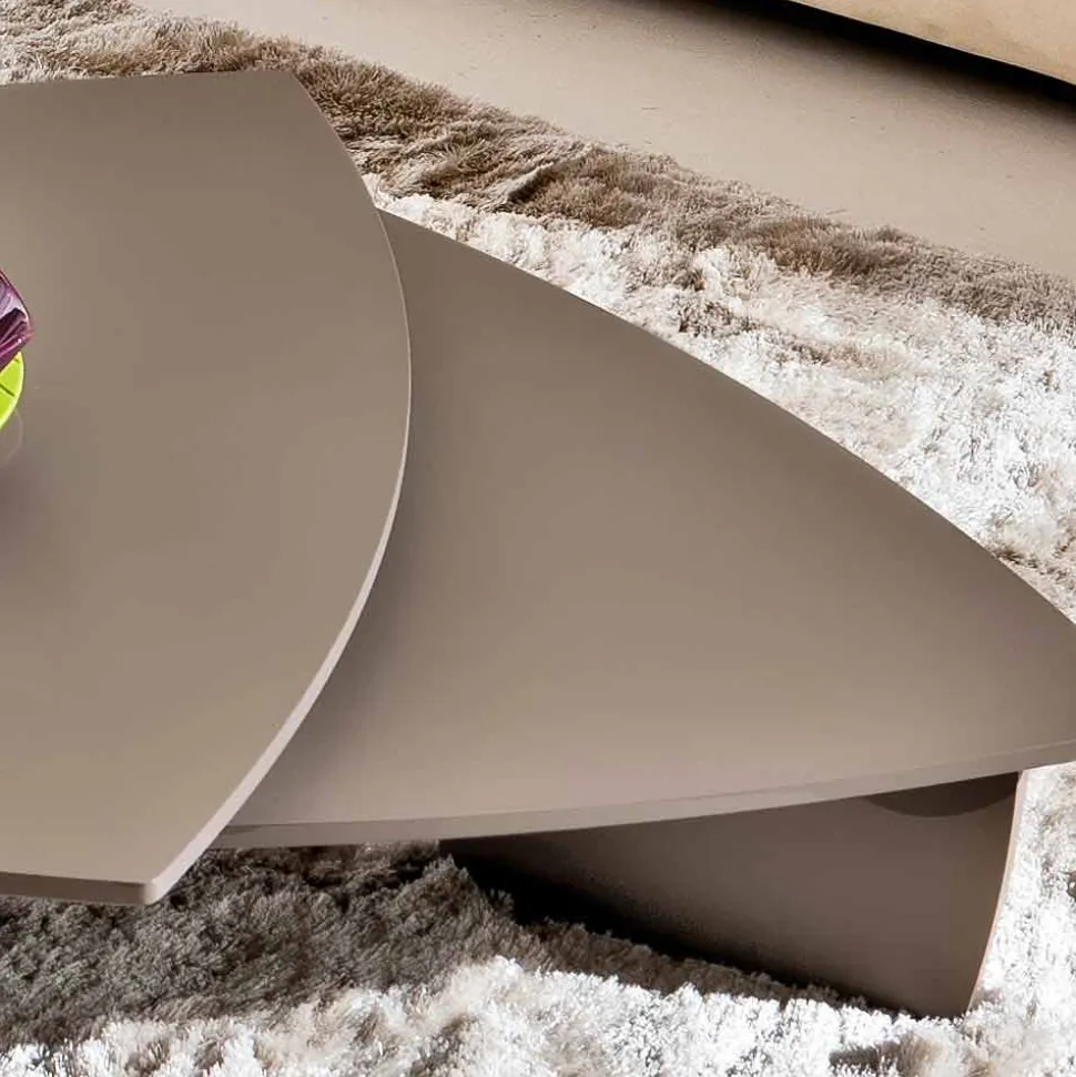 Tavolino da Salotto in Mdf Laccato con Piano Girevole Made in Italy - Lisa