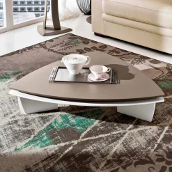 Tavolino da Salotto in Mdf Laccato con Piano Girevole Made in Italy - Lisa