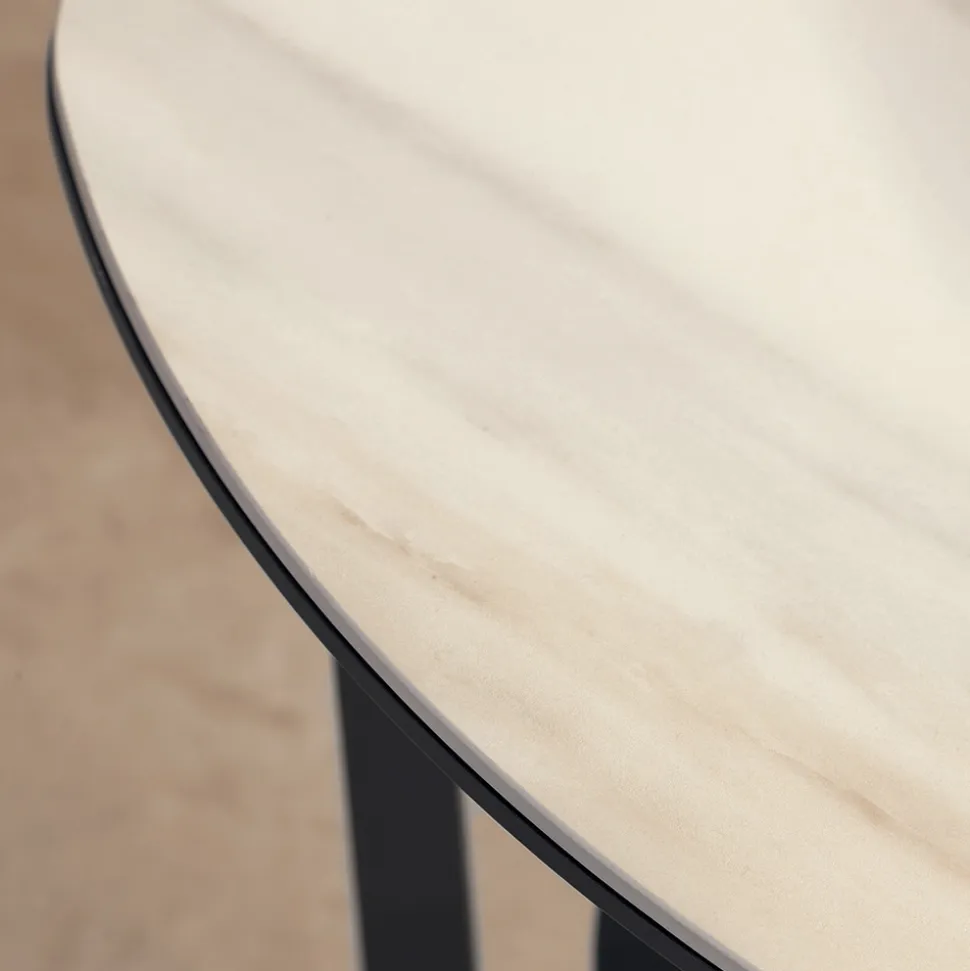 Tavolino da Salotto in Metallo Piano in Ceramica con Portaoggetti - Emirato