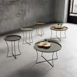 Tavolino da Salotto in Metallo con Vassoio Contenitore Made in Italy - Numbo