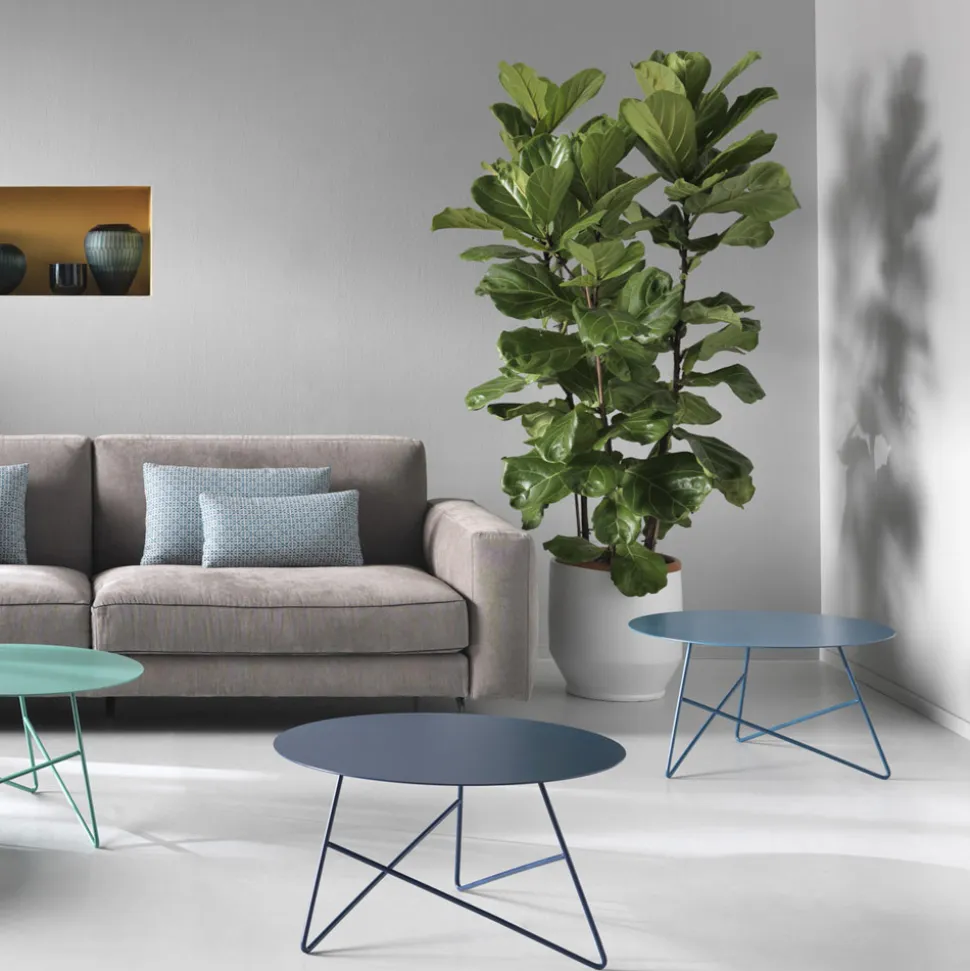 Tavolino da Salotto in Metallo Colorato e 3 Dimensioni, Made in Italy - Magali