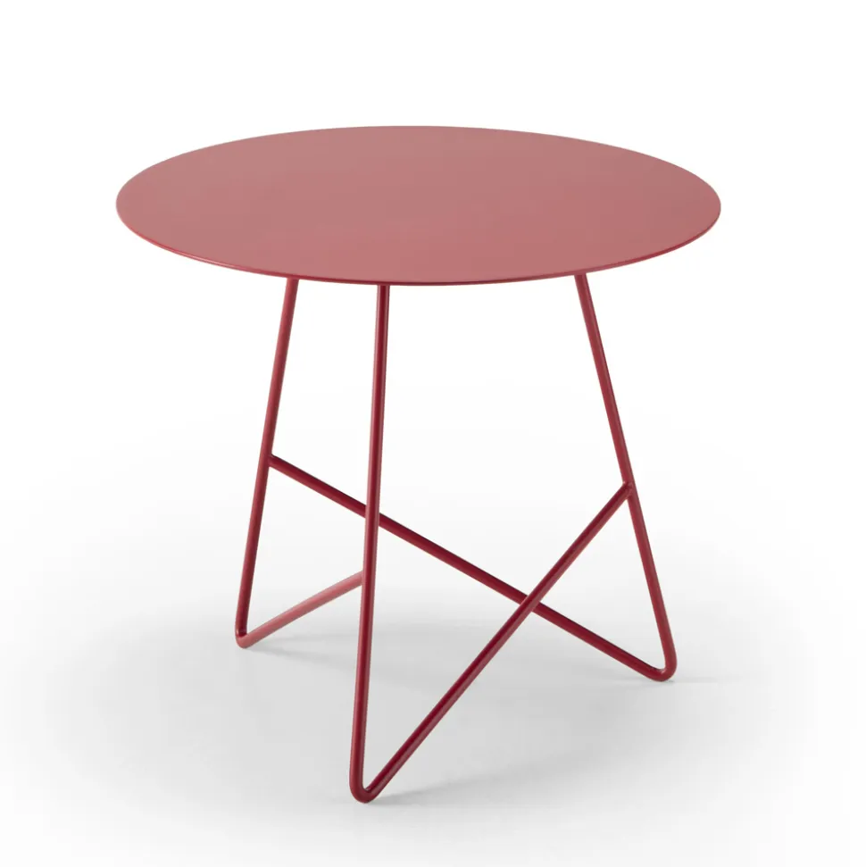 Tavolino da Salotto in Metallo Colorato e 3 Dimensioni, Made in Italy - Magali