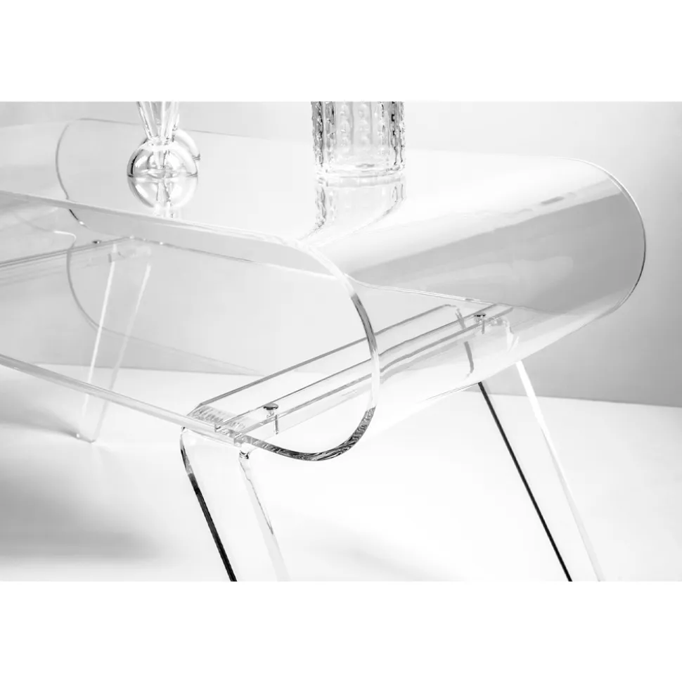 Tavolino da Salotto in Plexiglass Trasparente o con Legno di Design - Gesso