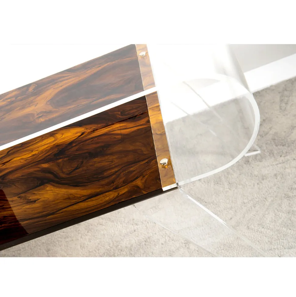 Tavolino da Salotto in Plexiglass Trasparente o con Legno di Design - Gesso