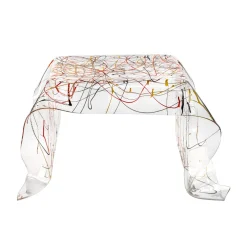 Tavolino da Salotto in Plexiglass Drappeggiato a Mano Made in Italy - Pippo