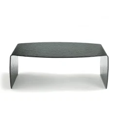 Tavolino da Salotto in Vetro Curvato Effetto Martellato Made in Italy - Francesca