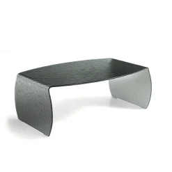 Tavolino da Salotto in Vetro Curvato Effetto Martellato Made in Italy - Francesca