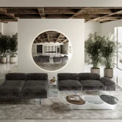 Tavolino da Salotto in Vetro con 3 Top Sagomati Colorati - Dapy
