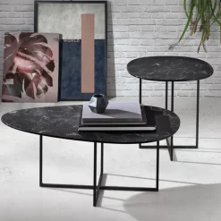 Tavolino da Salotto in Vetro Laminato e Metallo Made in Italy - Sedona