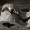 Tavolino da Salotto in Vetro Temperato con Base in Pietra Fossile - Jordan