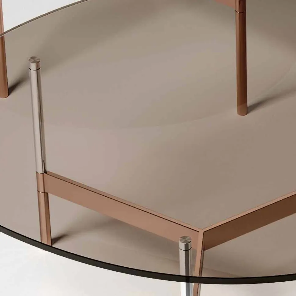 Tavolino da Salotto Moderno con Piano in Vetro Made in Italy - Cinci