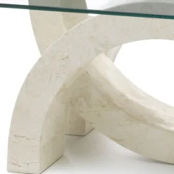 Tavolino da salotto moderno in pietra e vetro - Austin