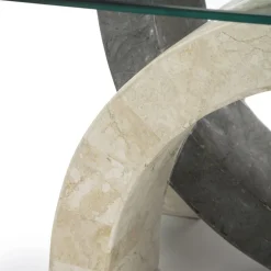 Tavolino da salotto moderno in pietra e vetro - Austin