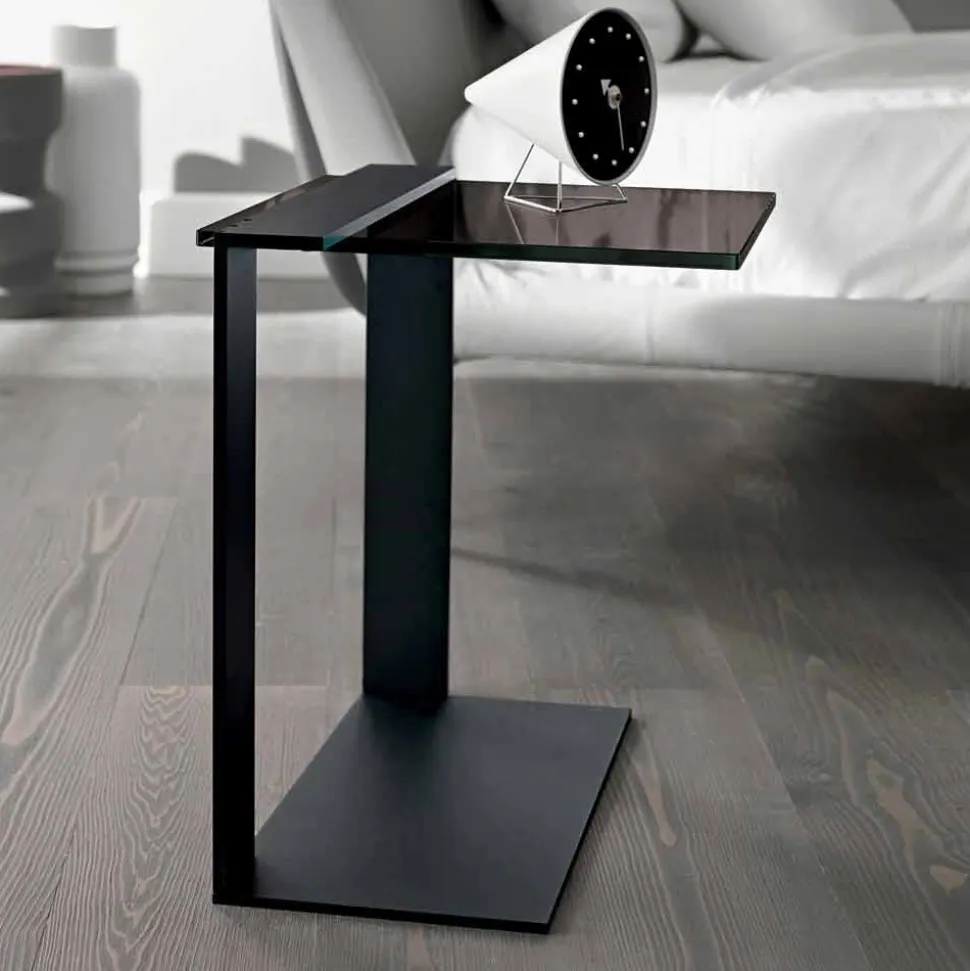 Tavolino da Salotto Moderno Metallo e Vetro Fumè o Chiaro Made in Italy – Teilor