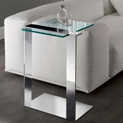 Tavolino da Salotto Moderno Metallo e Vetro Fumè o Chiaro Made in Italy – Teilor