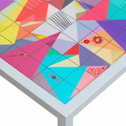 Tavolino da salotto moderno 50x50cm in metallo Nina, made in Italy