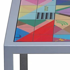 Tavolino da salotto moderno 50x50cm in metallo Nina, made in Italy