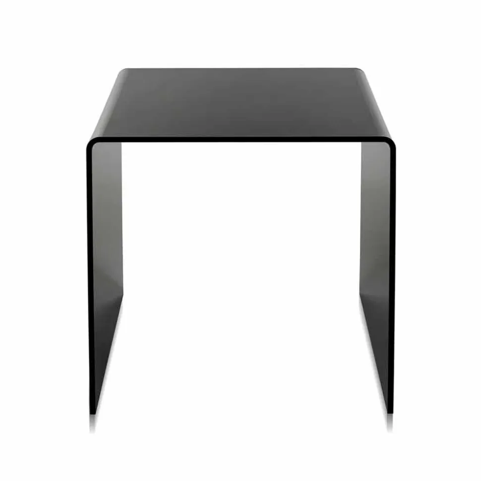 Tavolino da salotto nero moderno 40x40cm Terry Small, made in Italy