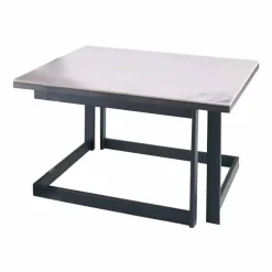 Tavolino da Salotto Quadrato in Gres con Base in Metallo Made in Italy - Albert