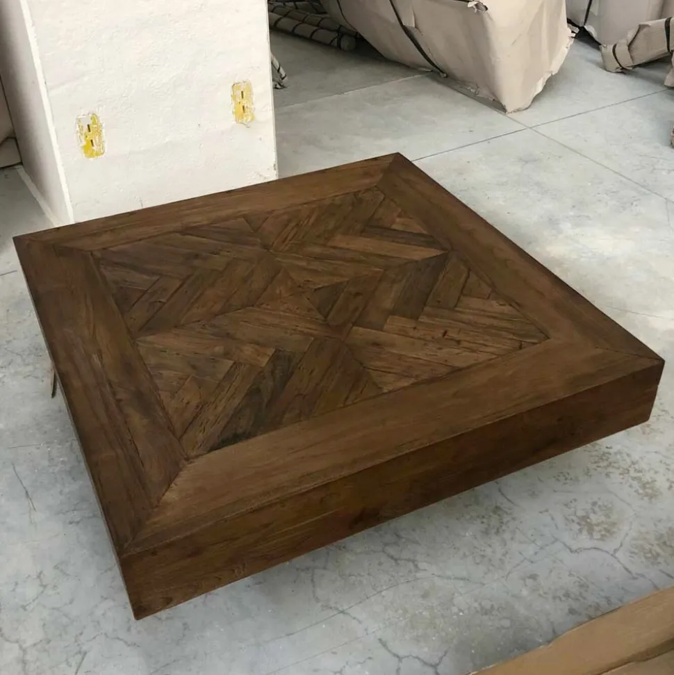 Tavolino da Salotto Quadrato in Legno Tropicale Riciclato - Slide