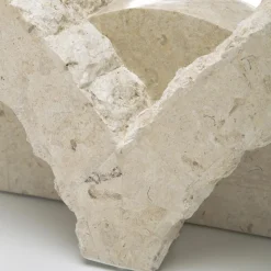 Tavolino da Salotto Rettangolare con Base in Pietra Fossile Bianca - Gardenia