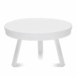 Tavolino da Salotto Rotondo di Design in Legno Massello e Metallo - Salerno