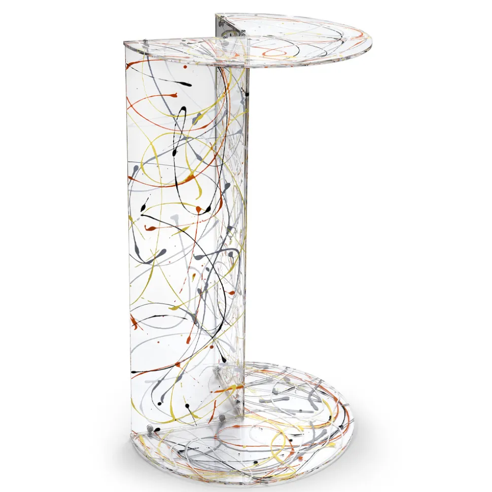 Tavolino da Salotto Rotondo in Plexiglass Trasparente Made in Italy - Tabli