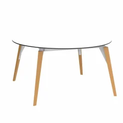 Tavolino da Salotto Tondo in Legno e Piano Hpl in 2 Misure - Faz Wood by Vondom