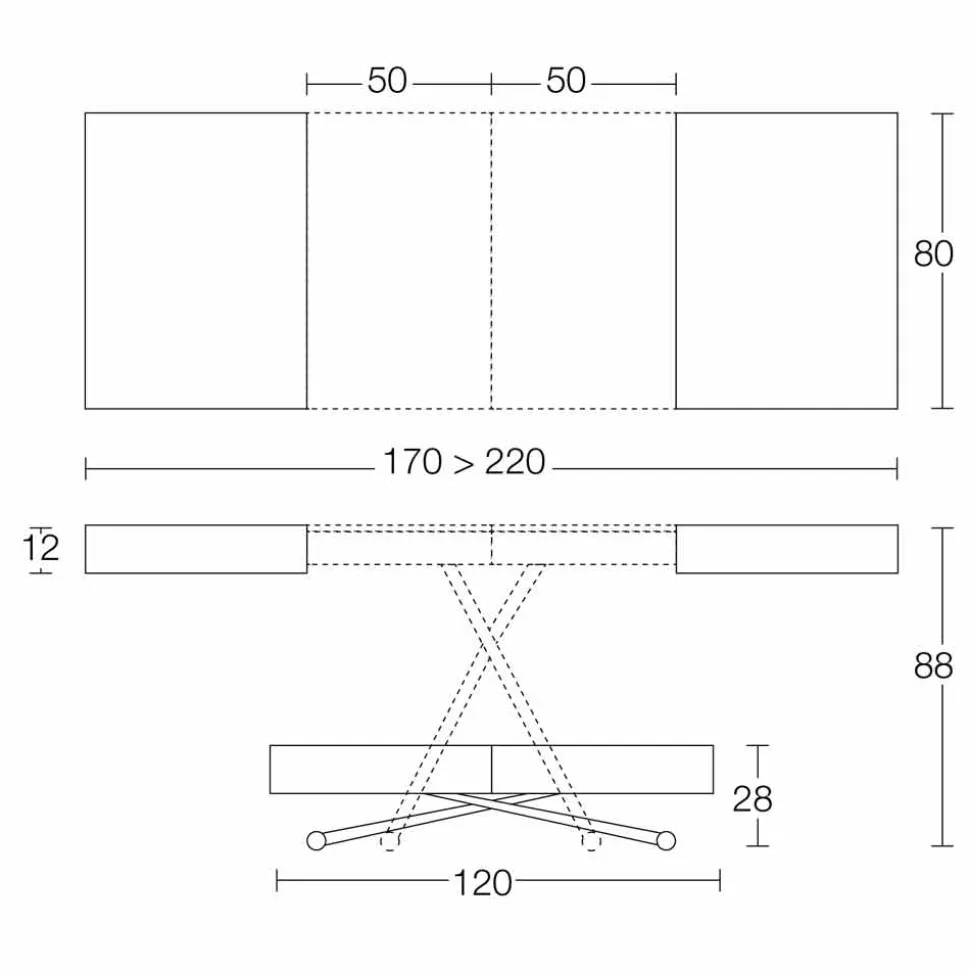Tavolino da Salotto Trasformabile in Legno e Metallo Made in Italy - Patroclo