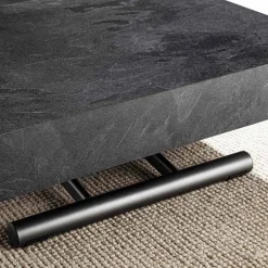Tavolino da Salotto Trasformabile con Piano in Legno Finitura Ardesia - Ademo