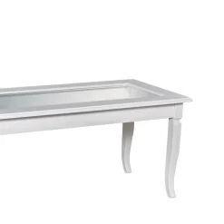 Tavolino da Soggiorno con Bacheca in Vetro Made in Italy - Demetra