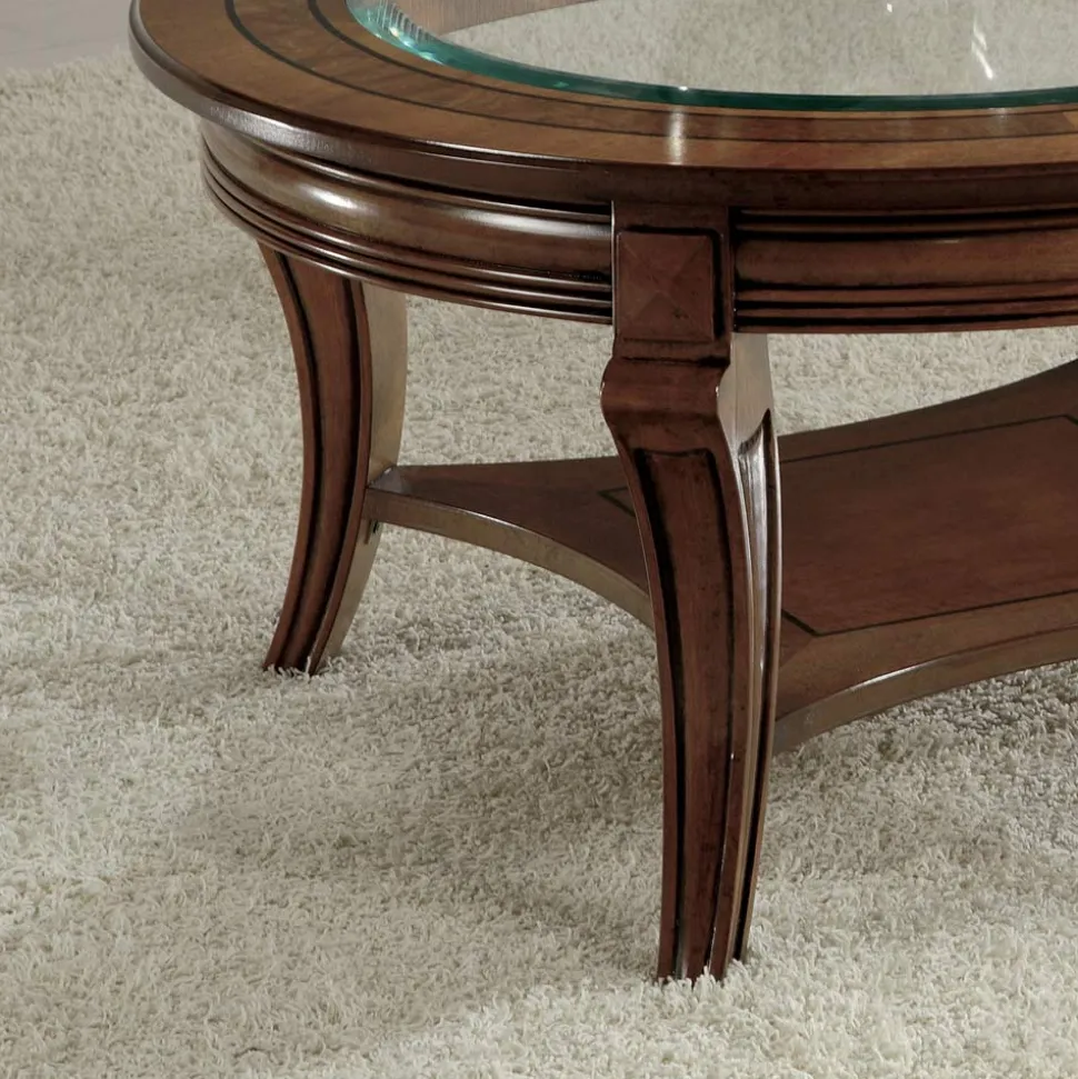 Tavolino da Soggiorno Rotondo con Piano in Vetro Made in Italy - Onatha
