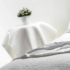 Tavolino design moderno in plexiglass bianco Otto, made in Italy