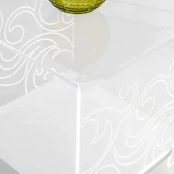 Tavolino di design in plexiglass con luce led made in Italy, Chiusi