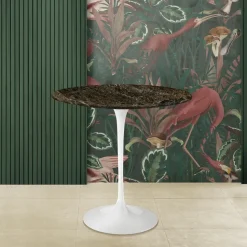 Tavolino Eero Saarinen H 52 Ovale in Marmo Emperador Dark Made in Italy - Scarlet