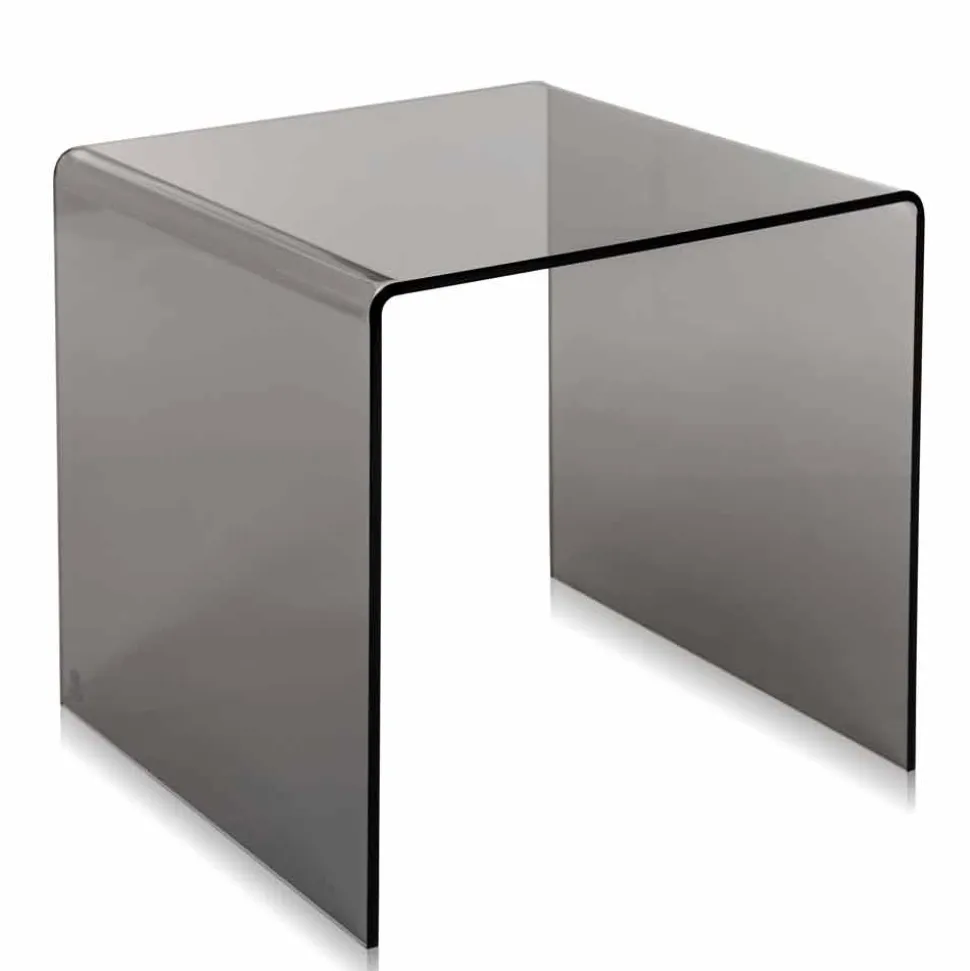 Tavolino fumé design moderno 50x50cm Terry Big, made in Italy