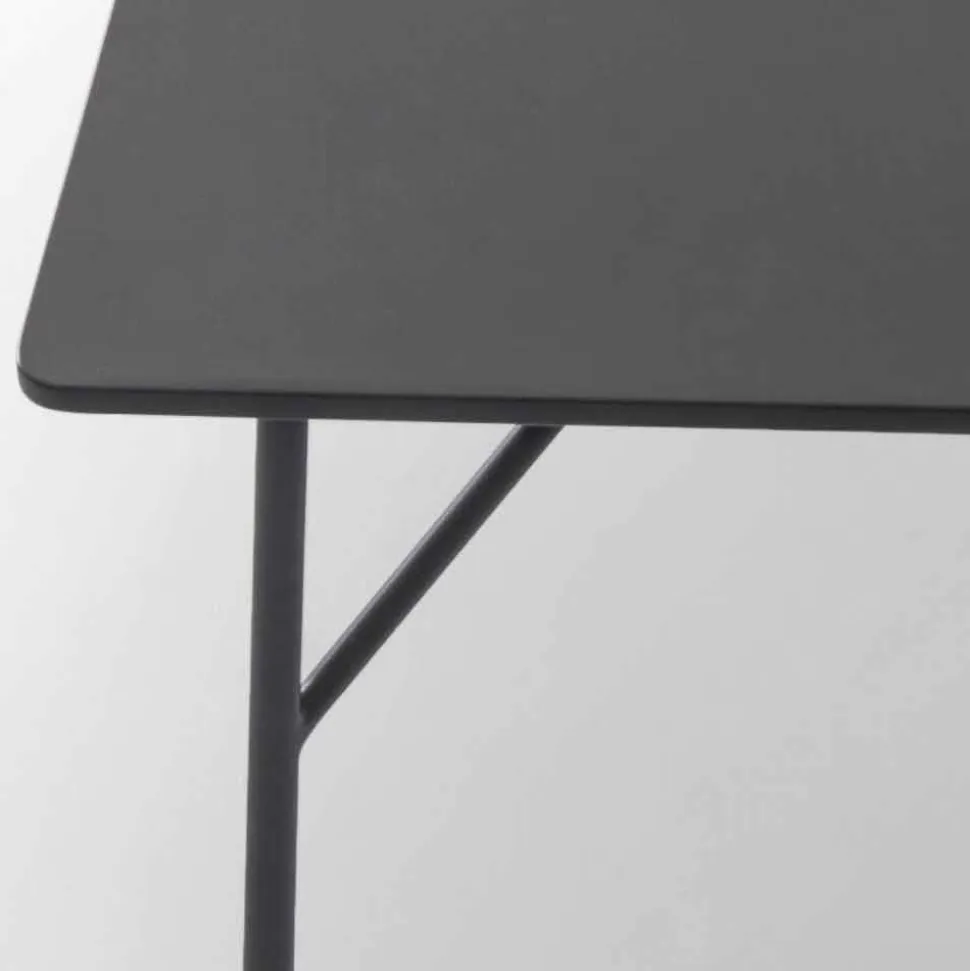 Tavolino in MDF grigio antracite di design Mek made in Italy