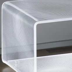 Tavolino Luminoso LED RGB Acrilico Trasparente Decoro Laser - Robiola