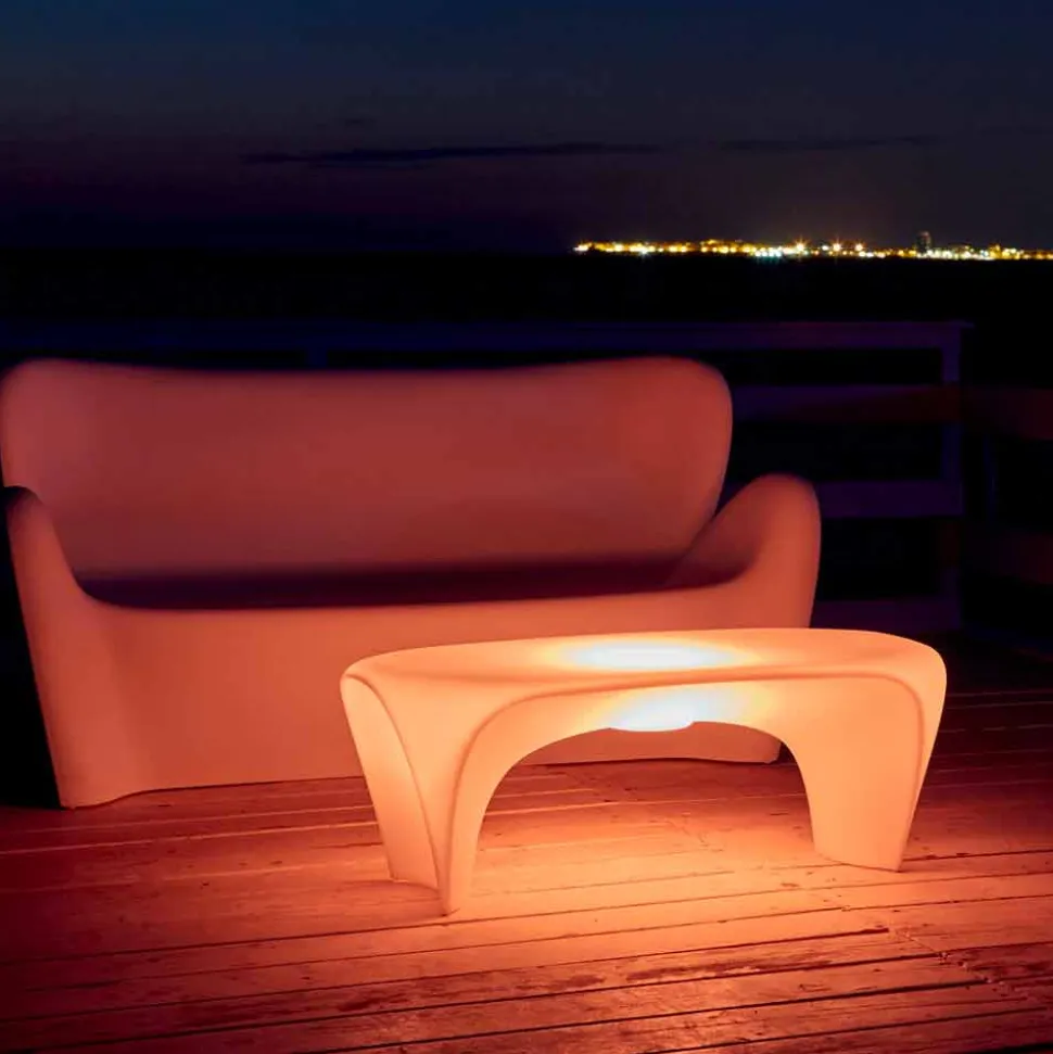 Tavolino Luminoso RGB da Esterno o Interno Design in Plastica - Lily by Myyour