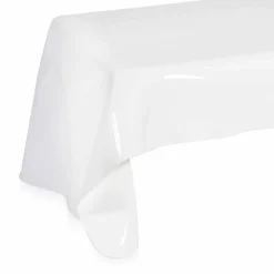 Tavolino moderno in plexiglass bianco drappeggiato Asia, made in Italy