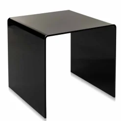 Tavolino nero design moderno 50x50cm Terry Big, made in Italy