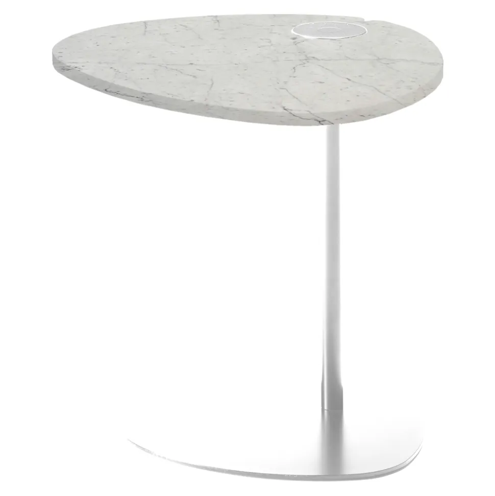 Tavolino per Salotto in Metallo e Marmo di Marquinia, Design di Lusso - Yassine