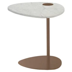 Tavolino per Salotto in Metallo e Marmo di Marquinia, Design di Lusso - Yassine