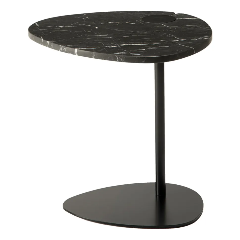 Tavolino per Salotto in Metallo e Marmo di Marquinia, Design di Lusso - Yassine