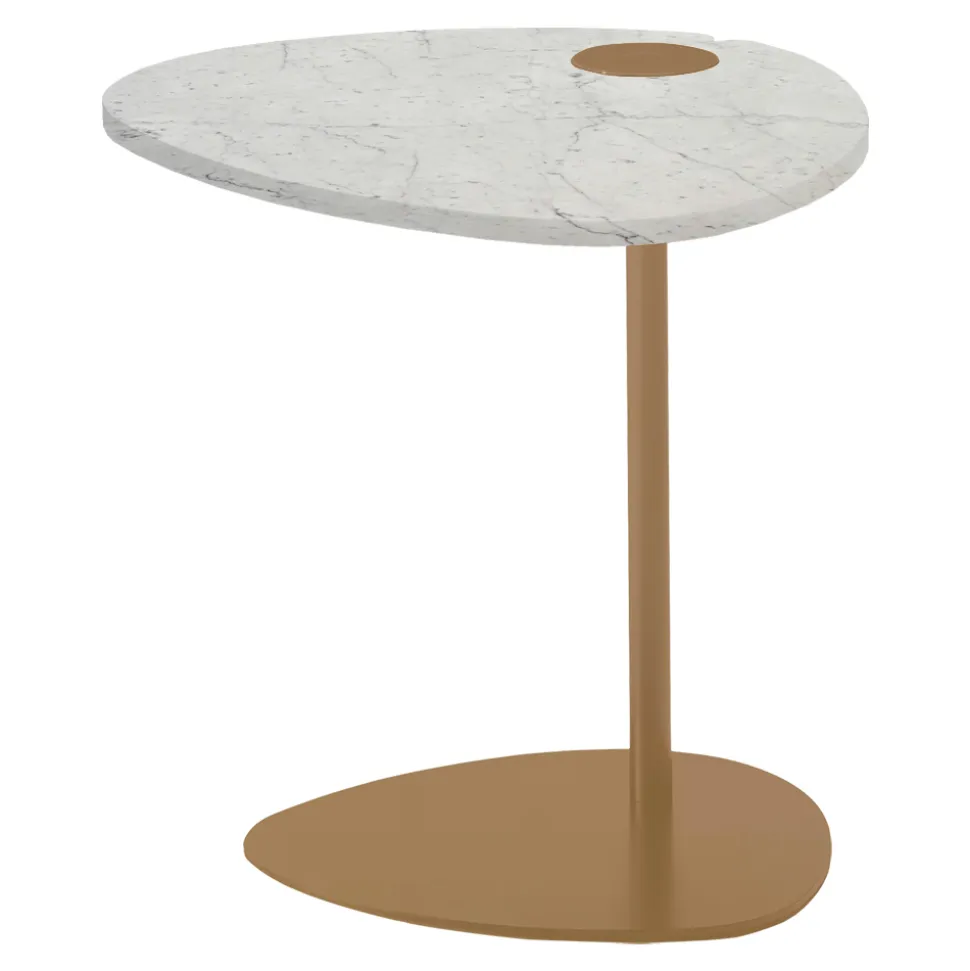 Tavolino per Salotto in Metallo e Marmo di Marquinia, Design di Lusso - Yassine