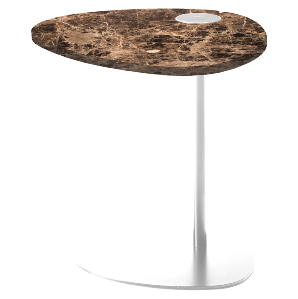Tavolino per Salotto in Metallo e Marmo di Marquinia, Design di Lusso - Yassine