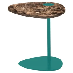 Tavolino per Salotto in Metallo e Marmo di Marquinia, Design di Lusso - Yassine