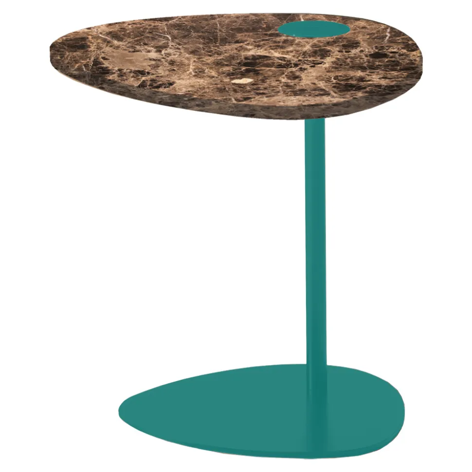 Tavolino per Salotto in Metallo e Marmo di Marquinia, Design di Lusso - Yassine